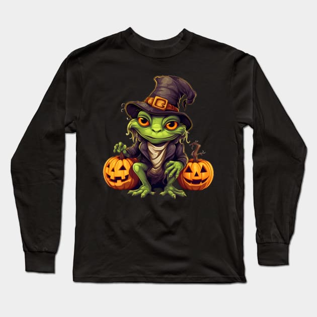 Frog Halloween Spooky Long Sleeve T-Shirt by Merchweaver